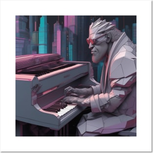 A Cyberpunk Pianist Posters and Art